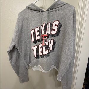Gray Texas Tech Cropped Hoodie